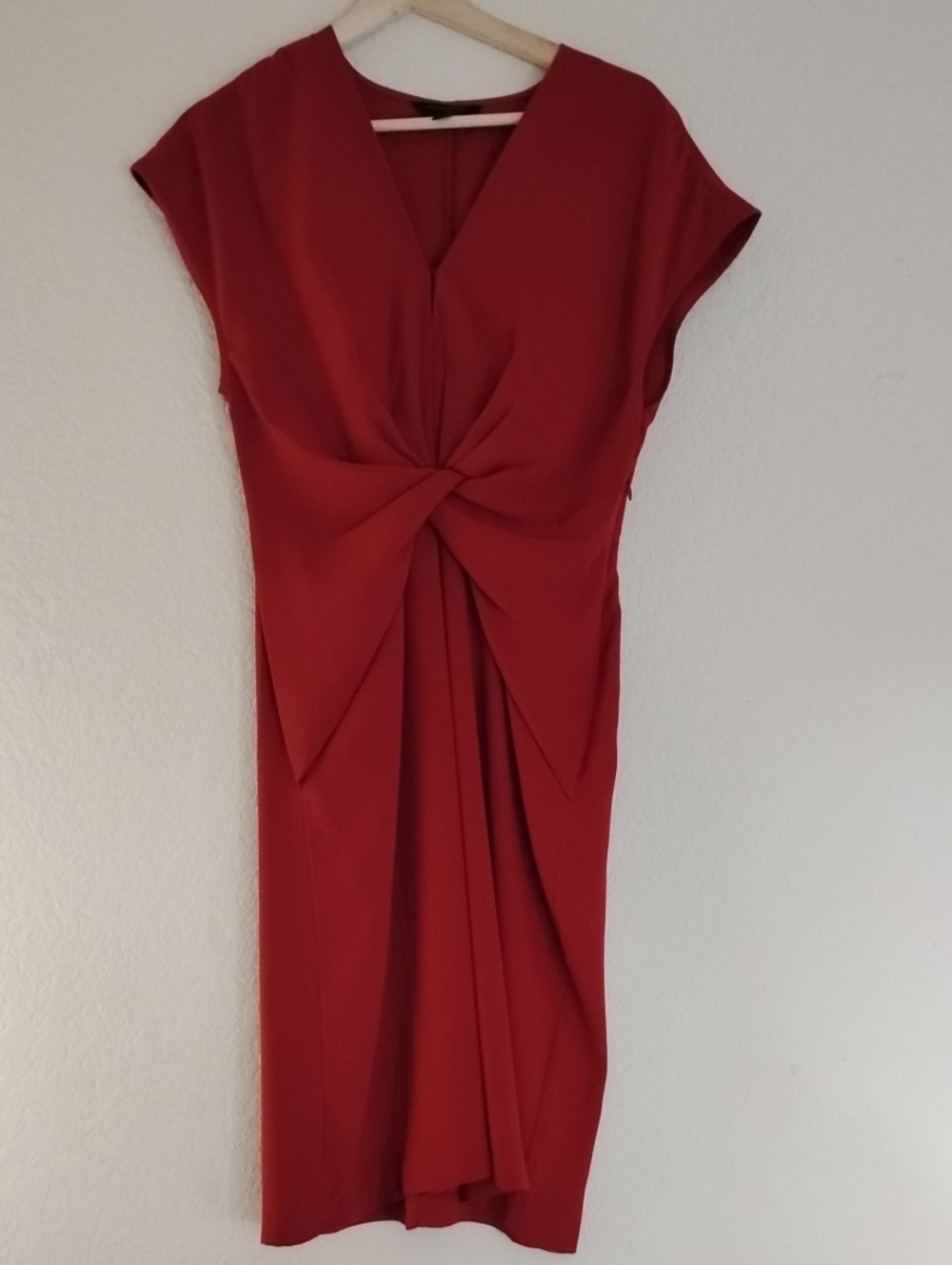 Banana Republic Elegant Twist-Front Rust Sheath Dress